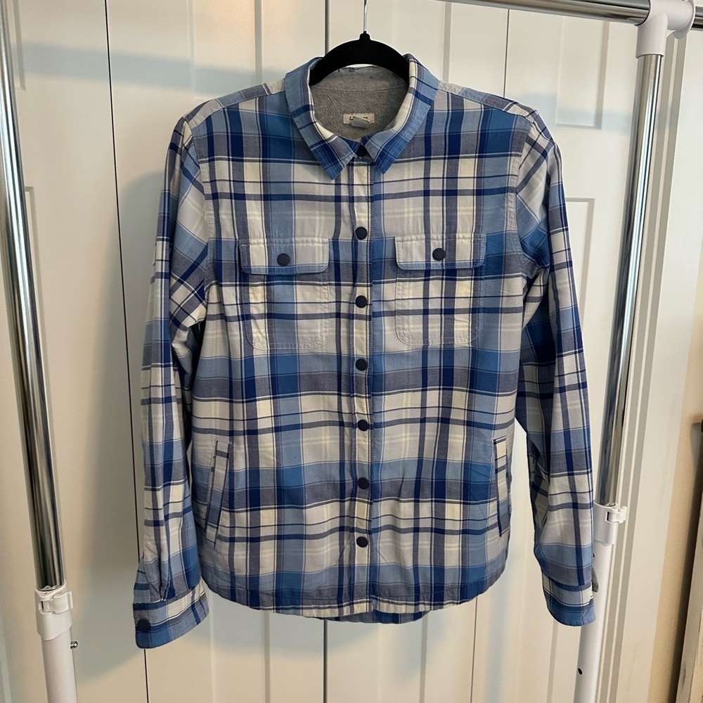 LL Bean Fleece‎ Lined Plaid Jacket Shirt Men’s S